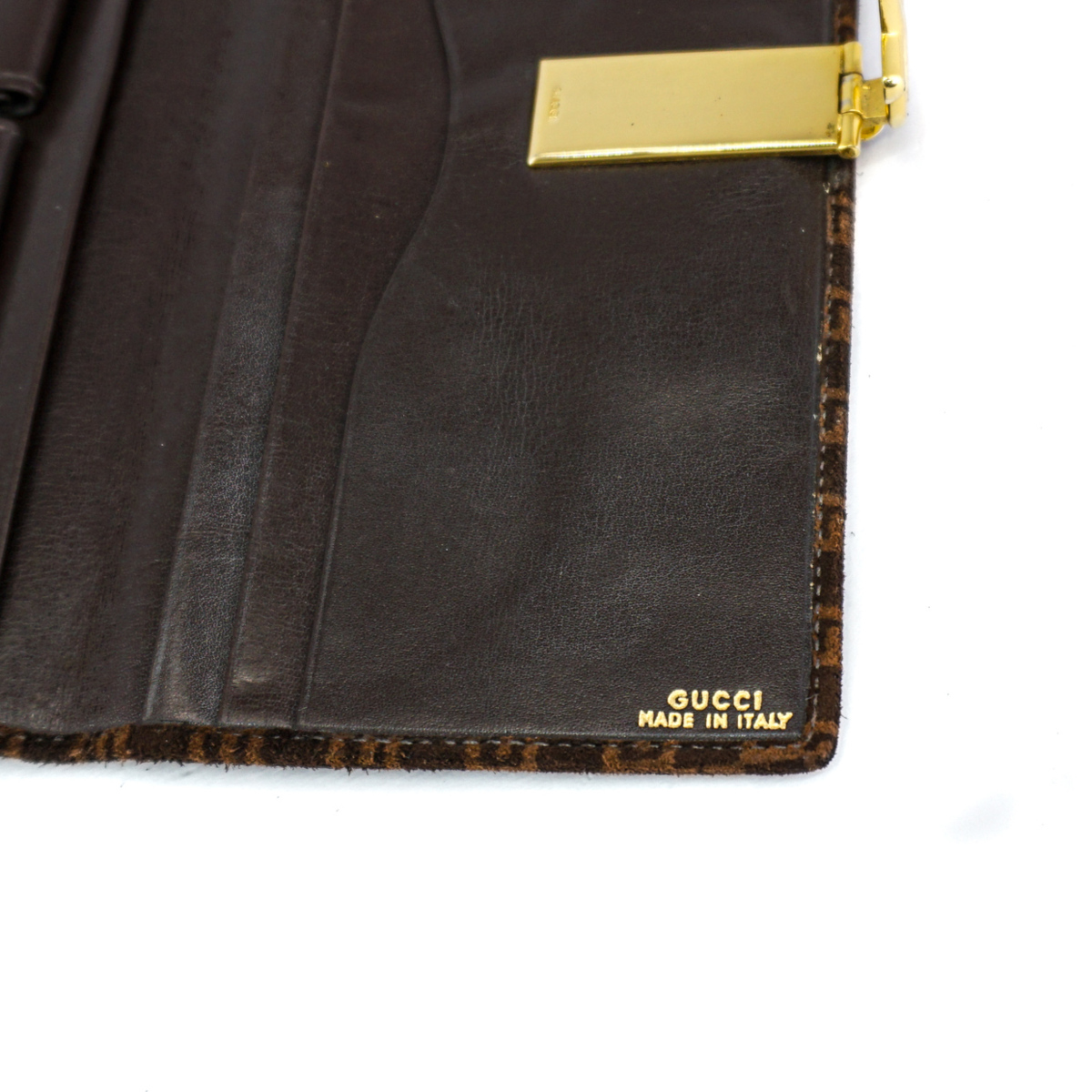 1円】グッチ GUCCI ホースビット スエード 札入れ 二つ折り 長財布 GG 