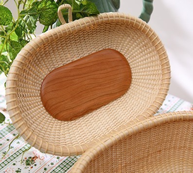 職人手作り 竹編細工籠 多機能 ピクニック 籐製 ナチュラルな  