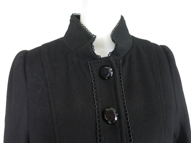 BPN フードケープ付きフリルデザインコート ☆ ブラックピースナウ