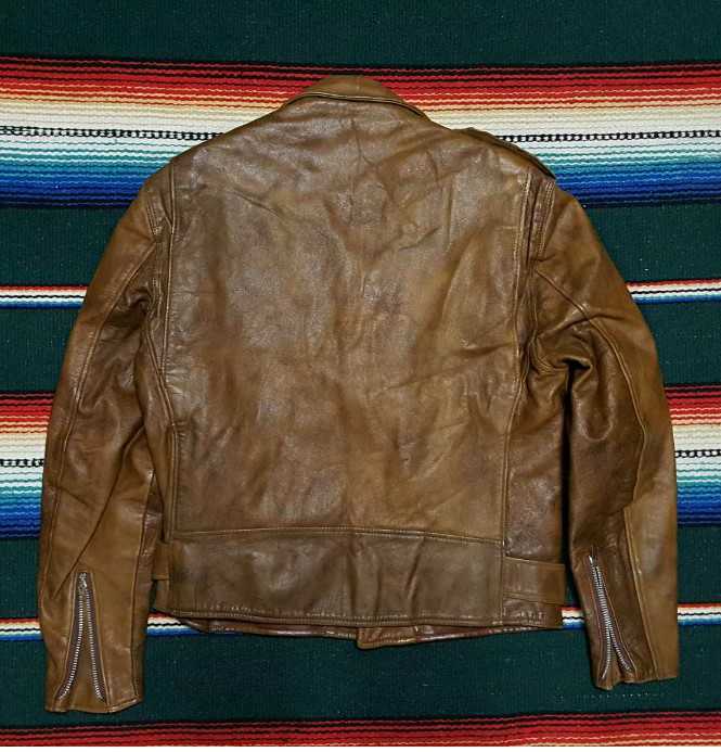 激レア 60s ヴィンテージ Schott ワンスター ライダース 茶色×ゴールド