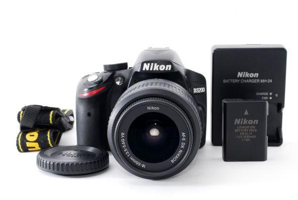 D3200 レンズキット ニコン Nikon ブラック VR 18-55 デジタル一眼レフ