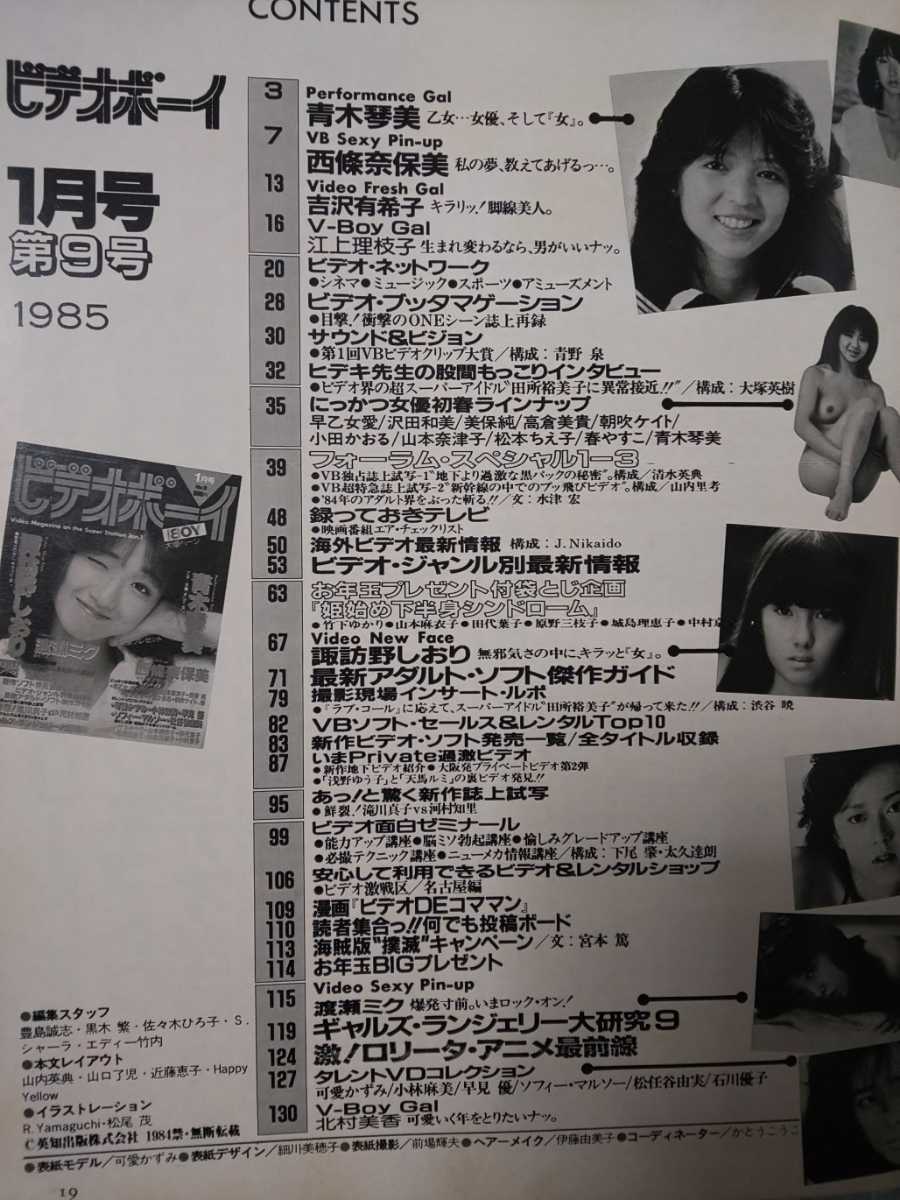 クーポン利用可能 ゆうパック ビデオボーイ No 9 1985年1月号 諏訪野しおり 青木琴美 アイドル 芸能人 売買されたオークション情報 Yahooの商品情報をアーカイブ公開 オークファン Aucfan Com