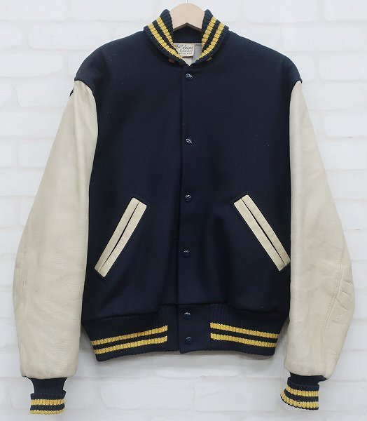 2J6432/ALBION NITTING MILLS 袖革スタジャン アワードジャケット アルビオン ビンテージ