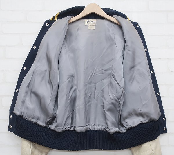 2J6432/ALBION NITTING MILLS 袖革スタジャン アワードジャケット アルビオン ビンテージ