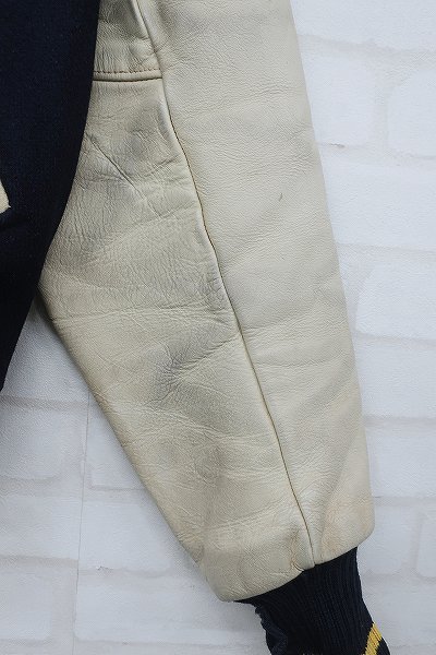 2J6432/ALBION NITTING MILLS 袖革スタジャン アワードジャケット アルビオン ビンテージ