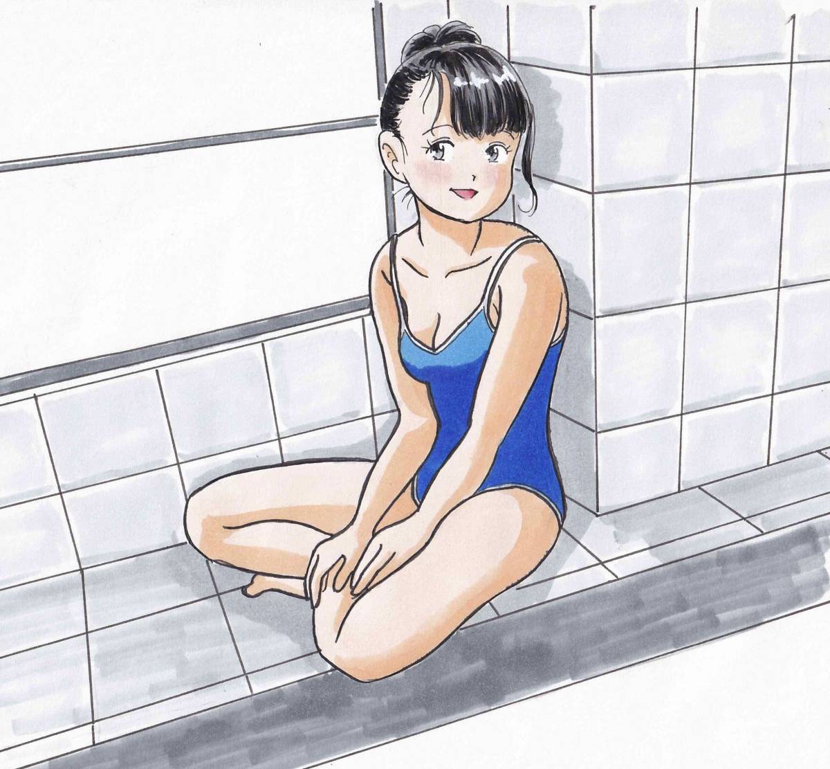 手描きイラスト プールサイド 手描きイラスト 売買されたオークション情報 Yahooの商品情報をアーカイブ公開 オークファン Aucfan Com