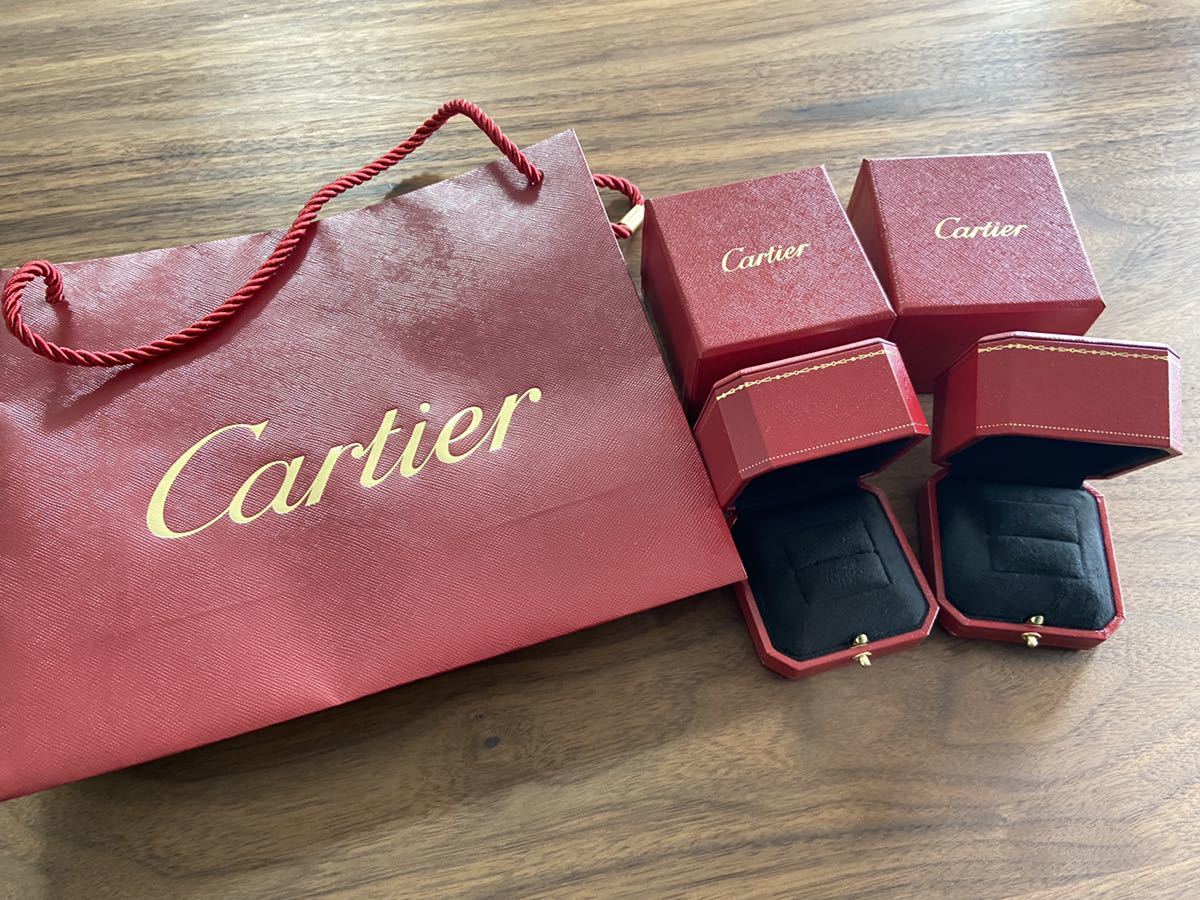 カルティエ Cartier 指輪ケース 2個 空箱 紙袋