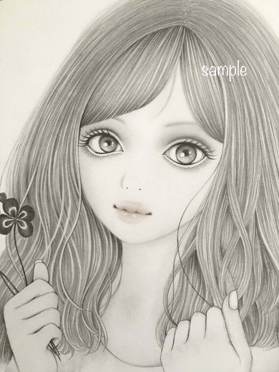 オリジナル手描きイラスト 美少女 鉛筆画 応援する女の子 手描きイラスト 売買されたオークション情報 Yahooの商品情報をアーカイブ公開 オークファン Aucfan Com