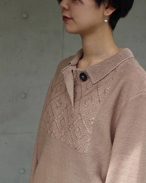 20ss 美品 kota gushiken / grandpa polo ハンドメイド ポロニット