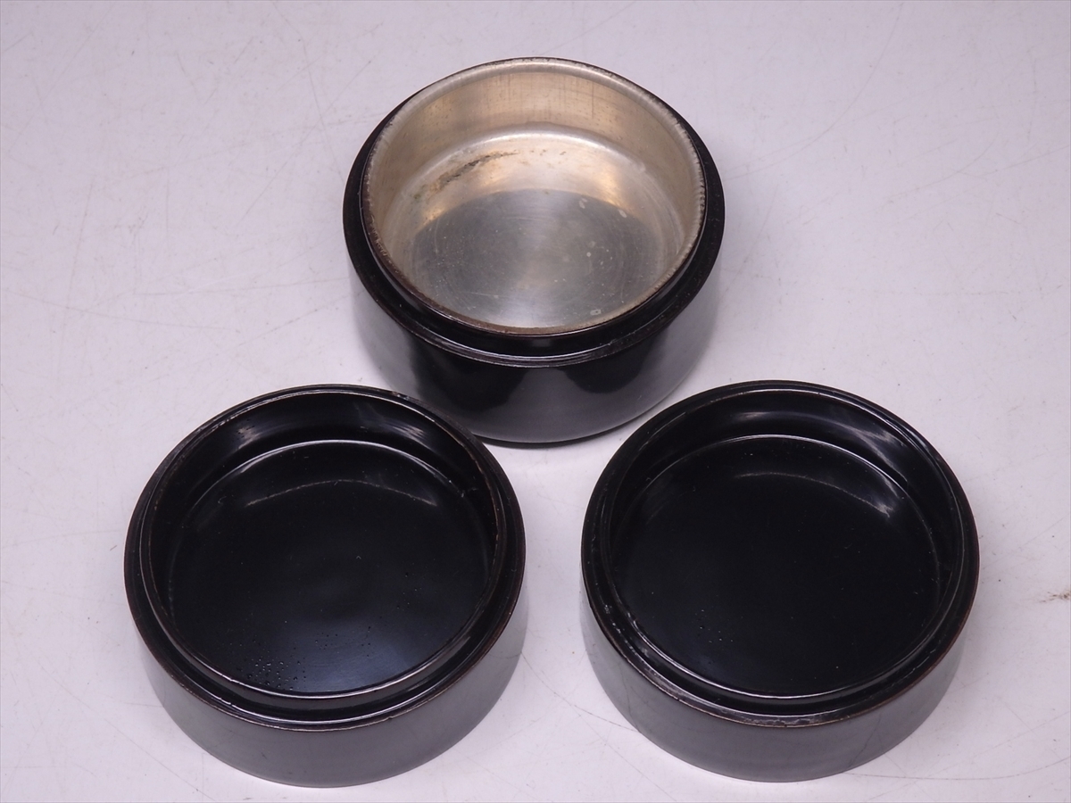 香川県三木町 香川漆器丸三段重箱 総独楽塗 9寸(27cm) -蒔絵(香合)の