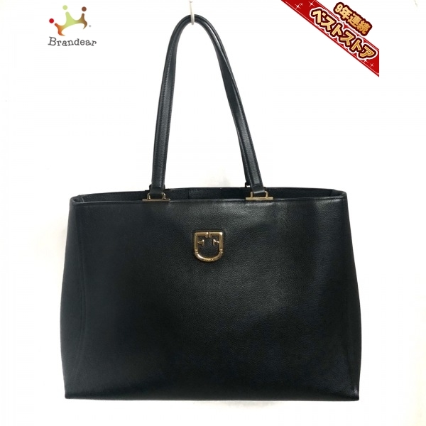 トートバッグ レザー FURLA 黒 美品 フルラ ブラック 美品フルラ