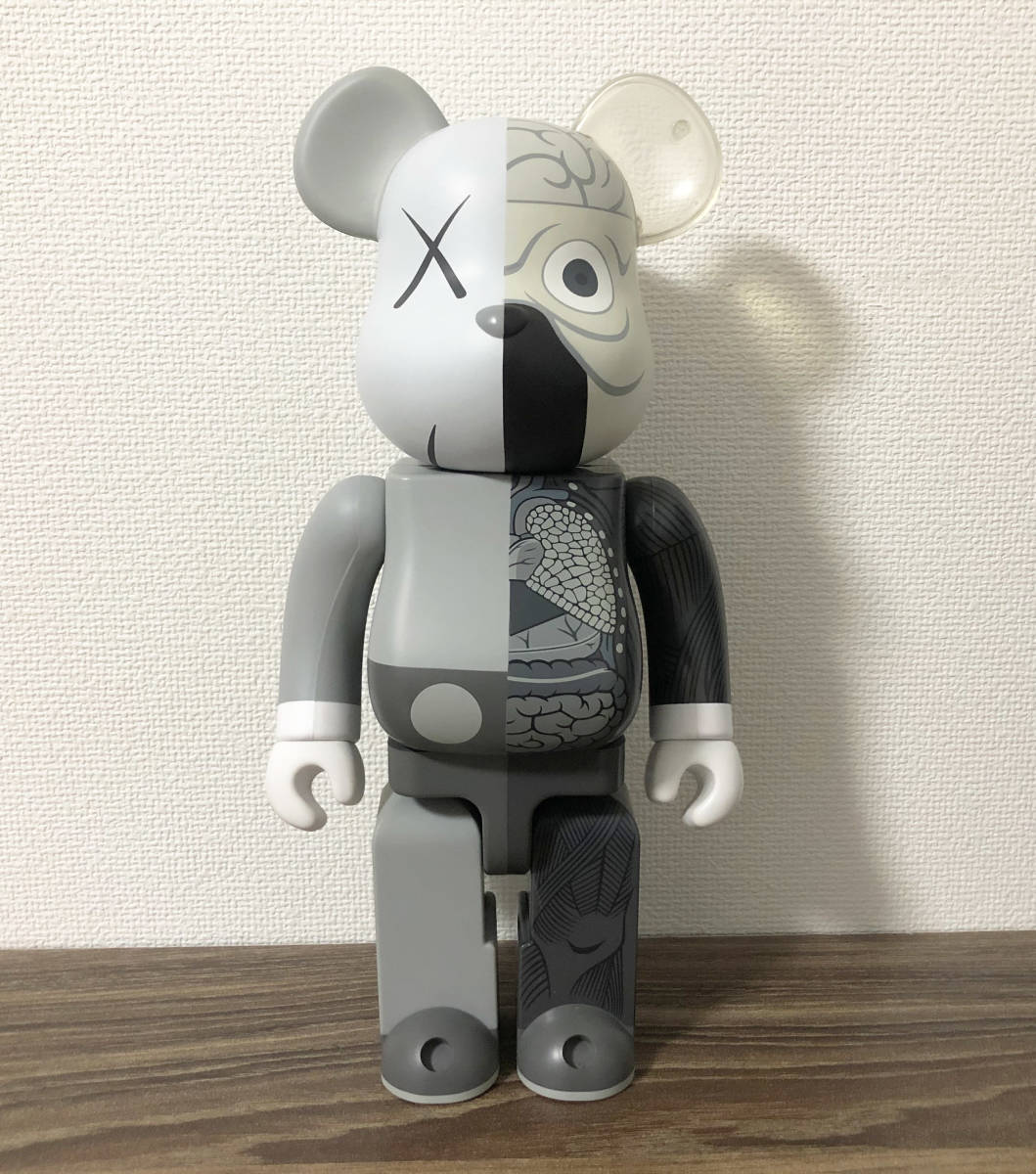 ベアブリック KAWS COMPANION 人体模型 グレー 400%　 Original Fake カウズ オリジナルフェイク BE@RBRICK_2