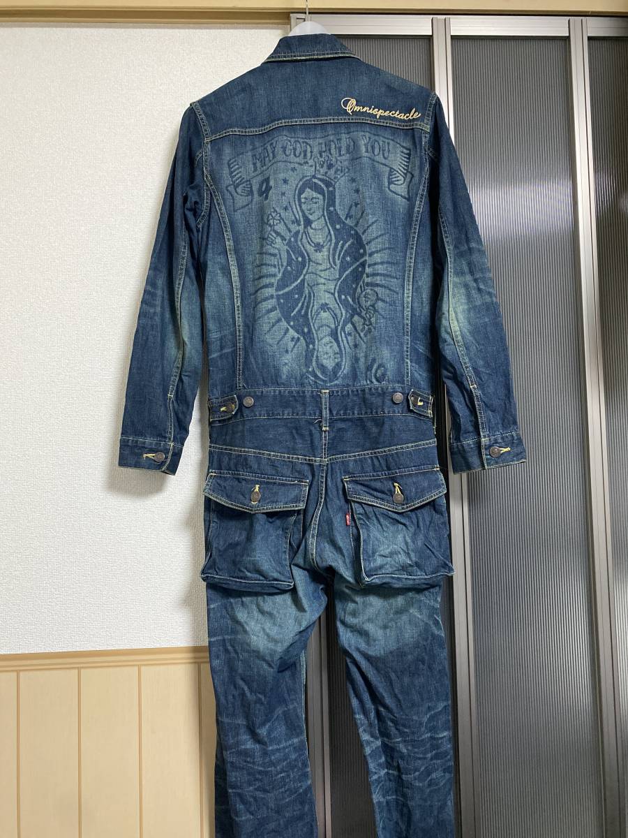 グラム ダメージ加工 デニムオールインワン つなぎ　マリア 刺繍 グラム ダメージ加工 デニムオールインワン つなぎ マリア 刺繍
