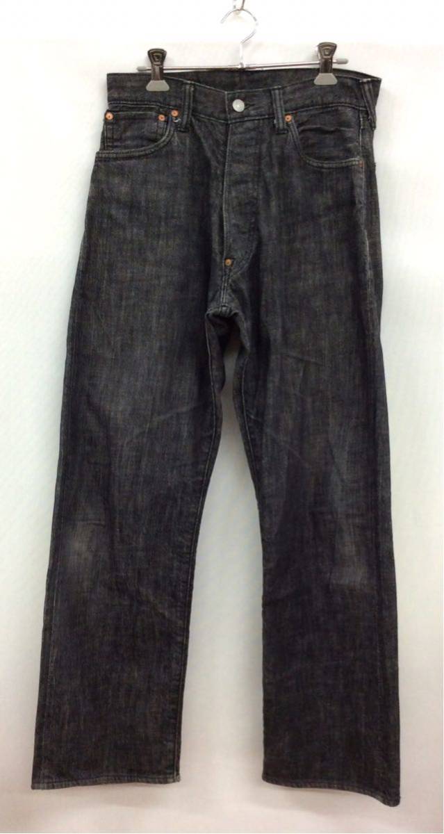 EVISU LOT 2001 No2 大黒 ブラック デニム FC0593 メンズ サイズ30 ボトムス ペイント 赤耳 エヴィス