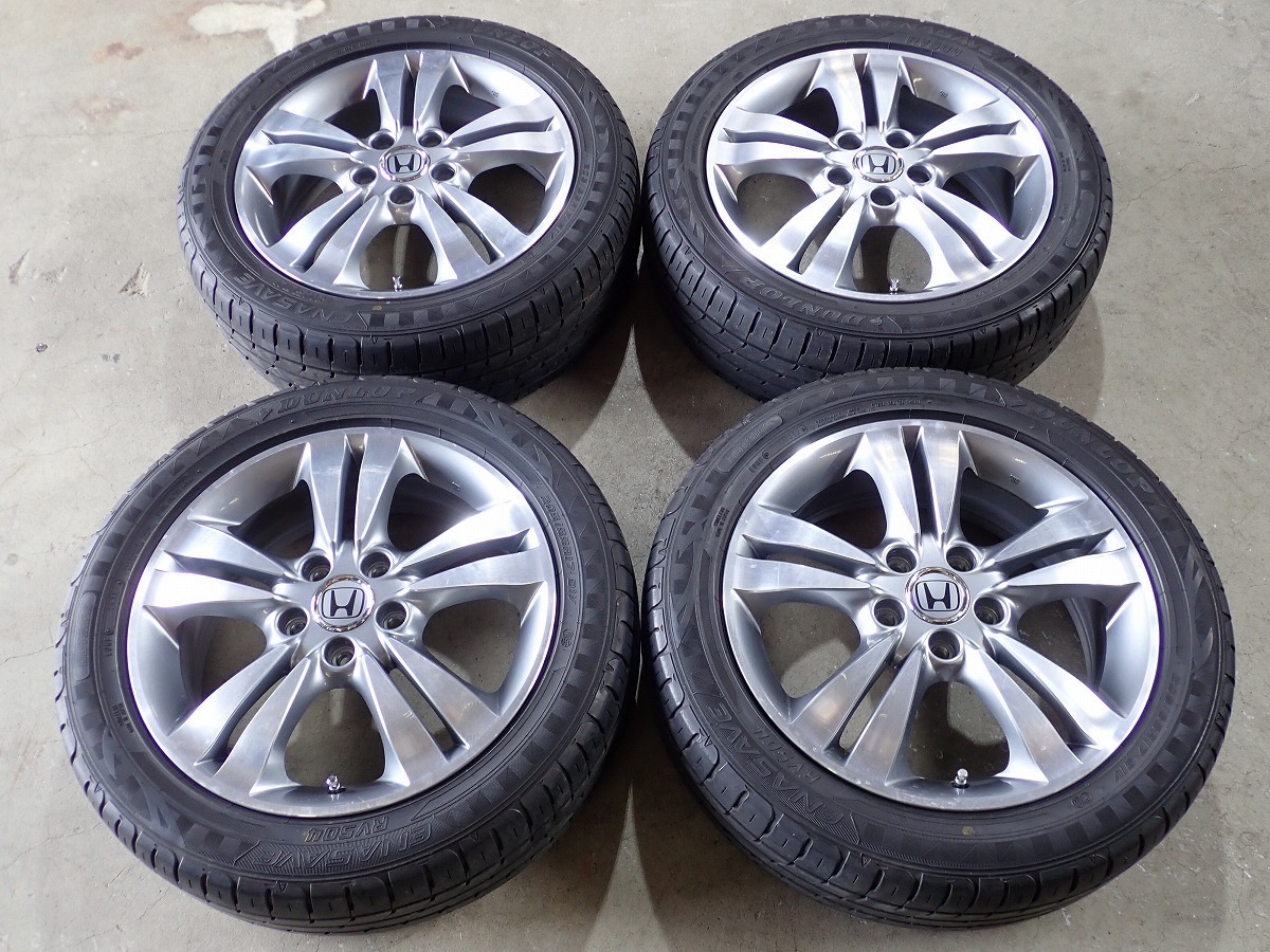 G10292【送料無料205/55R17】ホンダ純正 RN9型 ストリーム純正 2017年製 中古夏タイヤセット ▼17×6J 114.3/5H ET55▼1円スタート