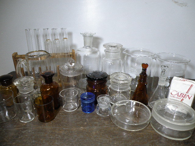 ガラス瓶 容器 実験器具 等 まとめて / レトロ 保存瓶 実験 古道具