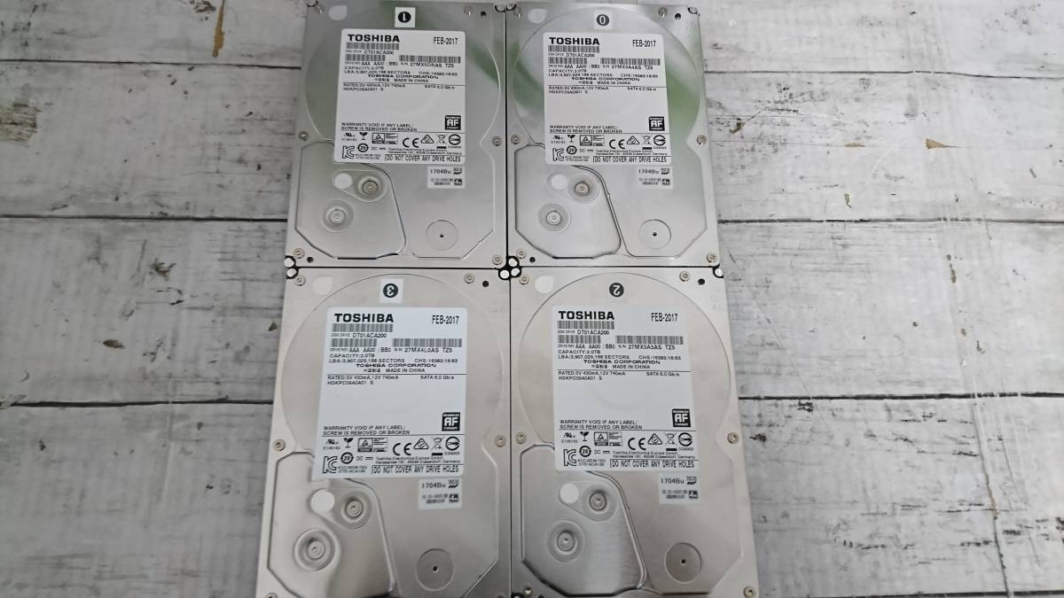 【送料無料，新作登場】正常確認済 TOSHIBA 東芝 DT01ACA200 SATA 3.5inch 2TB 4個セット 合計8TB 消去済(2TB～)｜売買されたオークション情報、yahooの商品情報をアーカイブ公開 - オークファン 3.5 SerialATA