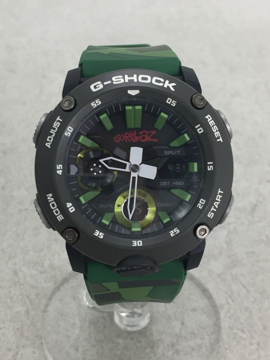 CASIO◆クォーツ腕時計・G-SHOCK/デジアナ/×gorillaz