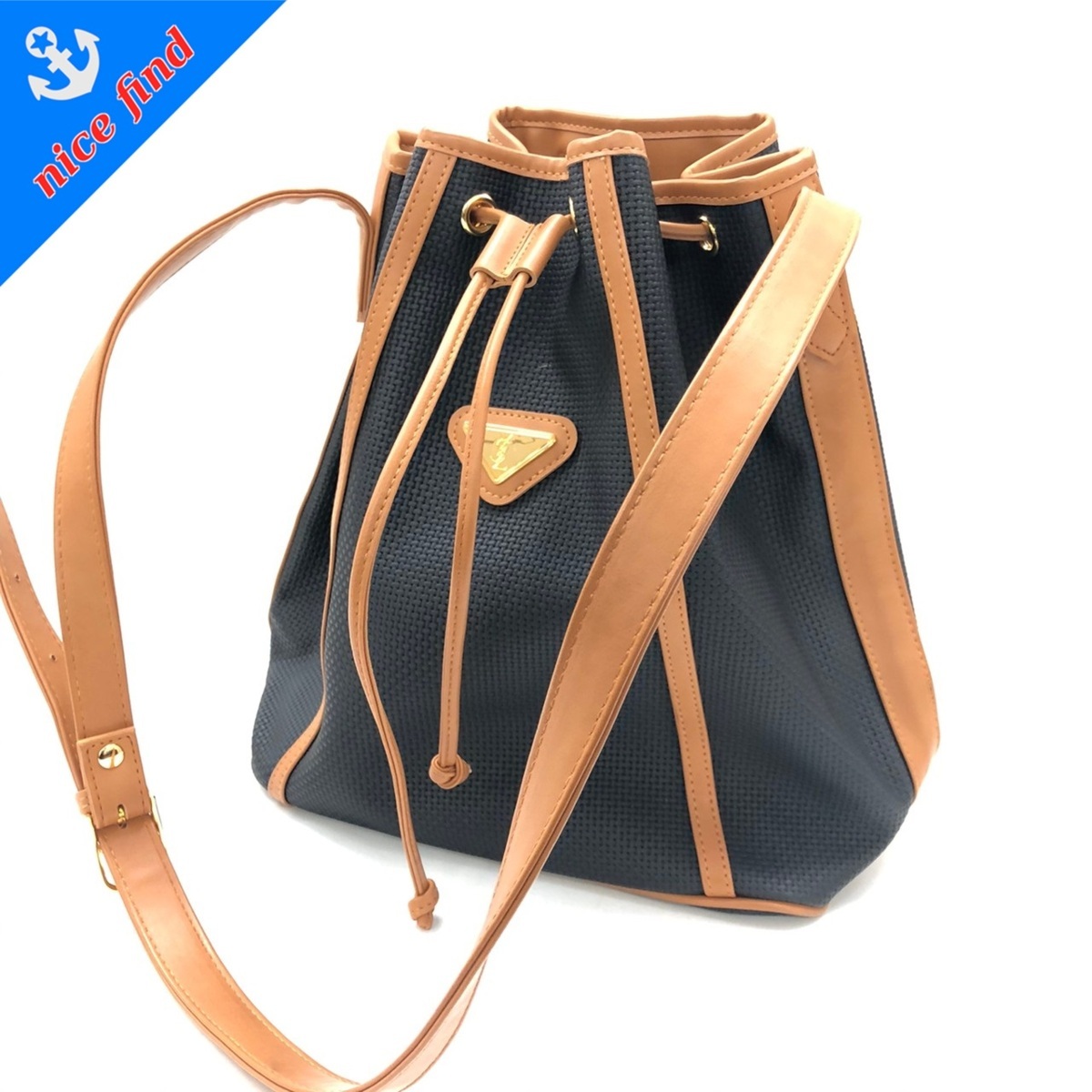 ◇イヴ サンローラン YVES SAINT LAURENT◇YSL バイカラー 巾着型 