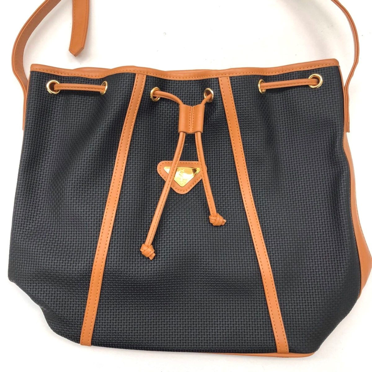◇イヴ サンローラン YVES SAINT LAURENT◇YSL バイカラー 巾着型 