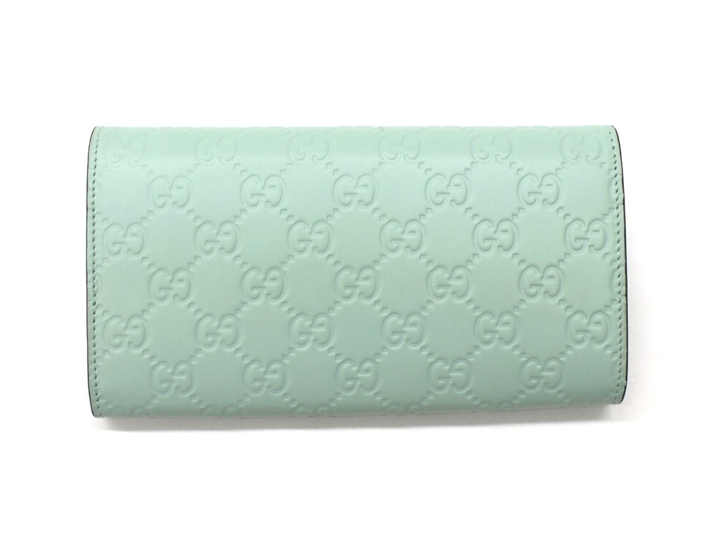 12万新品◇GUCCI グッチ クリスタルアイキャットヘッドGG長財布ミント 
