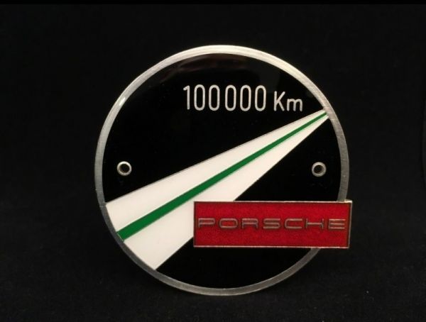 ポルシェ復刻 100，000km認定 メーカー謹呈 グリルバッジ 10万km