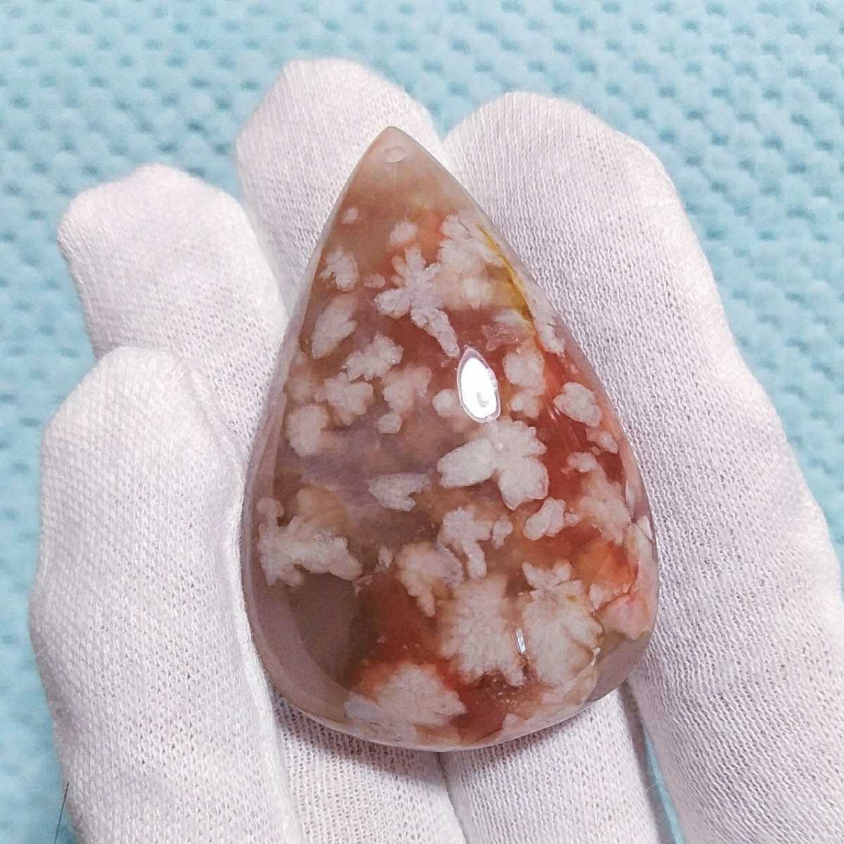 4 桜瑪瑙 ルース チェリーブロッサムアゲート 桜めのう さくら瑪瑙 櫻 