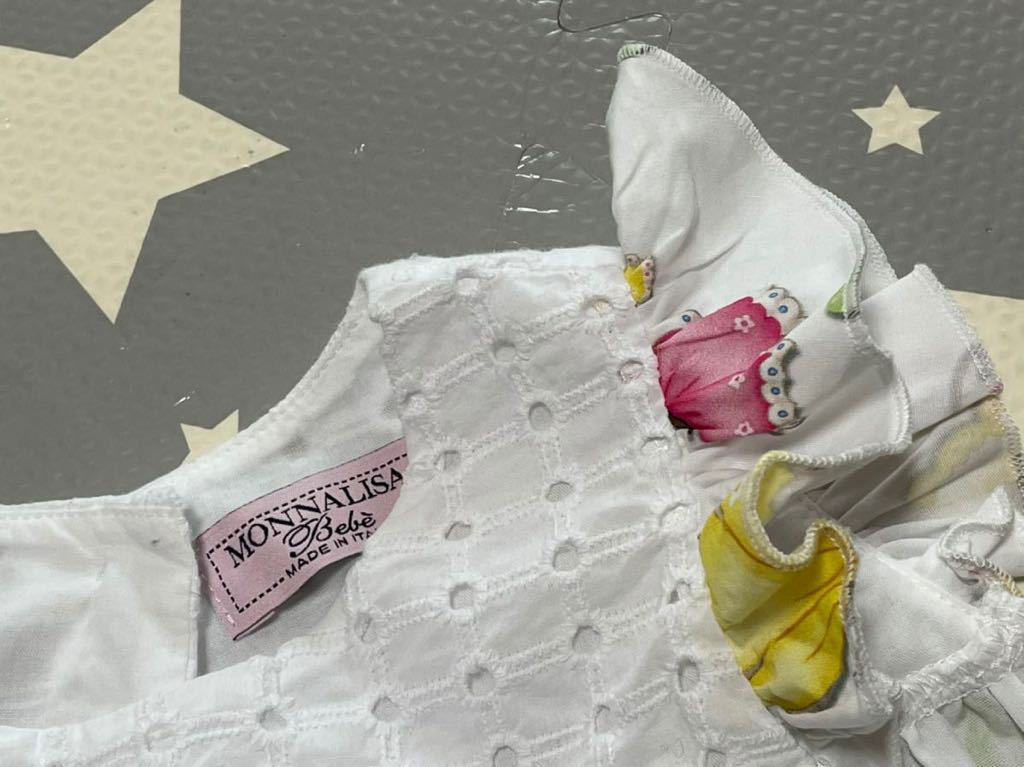 Monnalisaモナリザ 子供服 ベビー服 チュニック トップス フリル 蝶々柄が可愛い 36m 袖なし ノースリーブ 売買されたオークション情報 Yahooの商品情報をアーカイブ公開 オークファン Aucfan Com