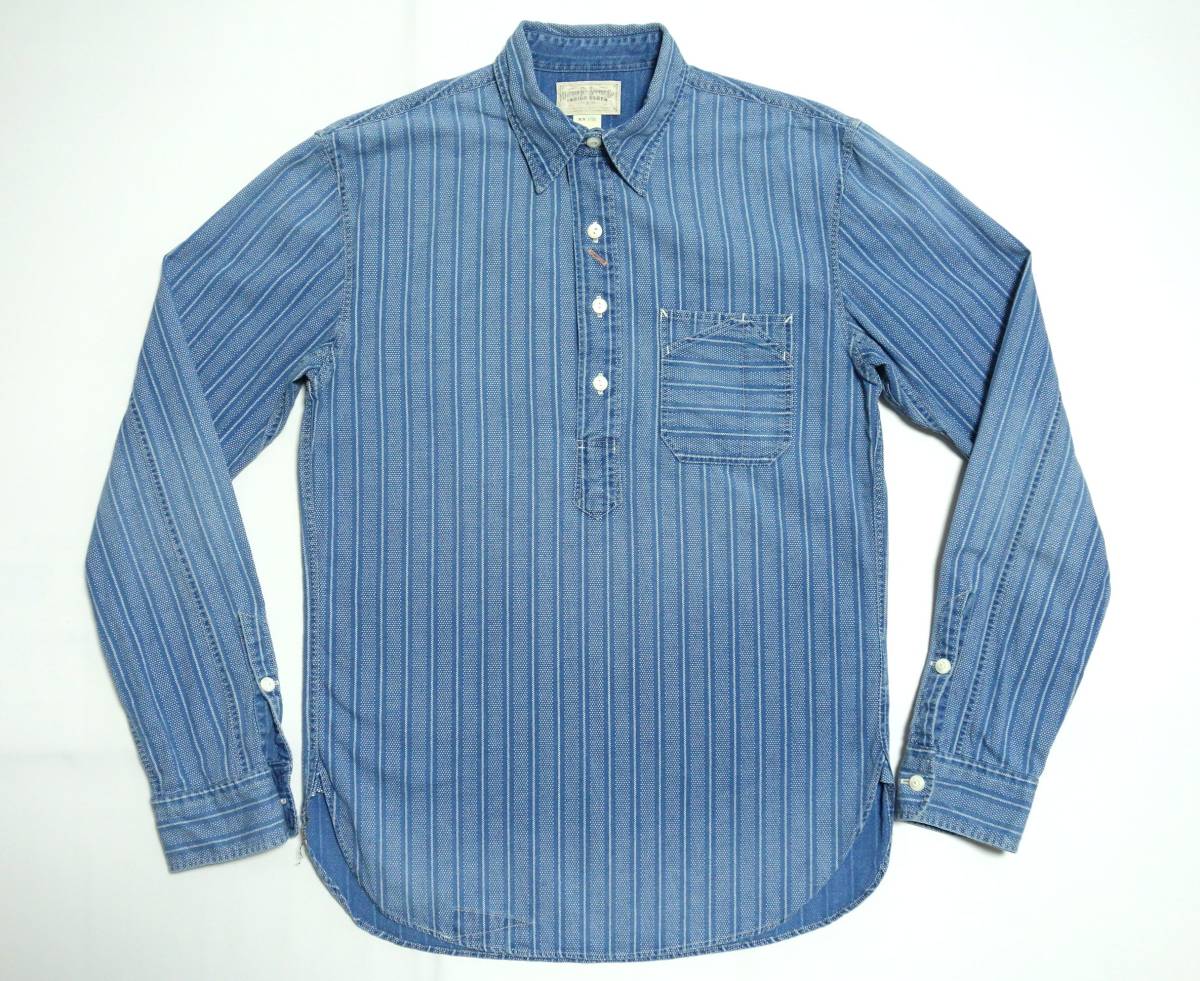 RRL INDIGO CLOTH ドットストライプ プルオーバー ワークシャツ XS 