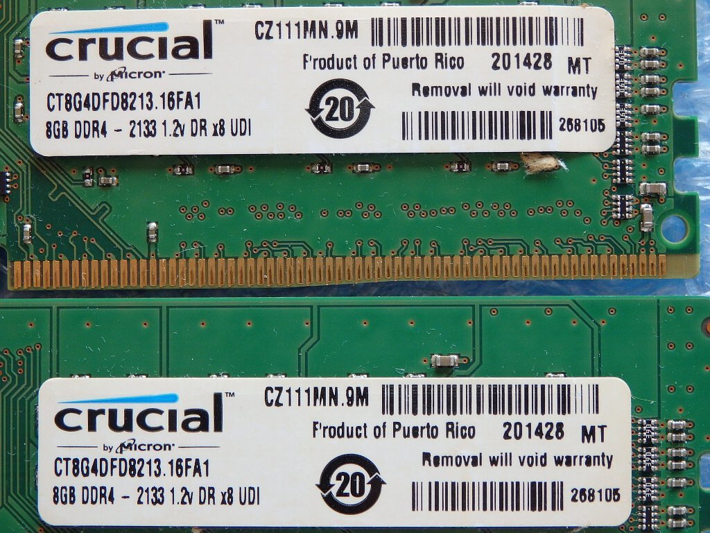 MicronTec/DDR4-2133/8Gb×2枚組＝16Gb/動作品/No4 【公式通販】