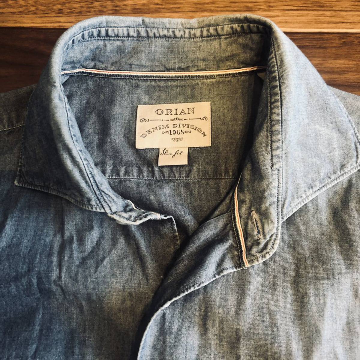 ★★★定価25，000円　オリアン　ORIAN シャンブレーシャツ　L 美品★★★ 