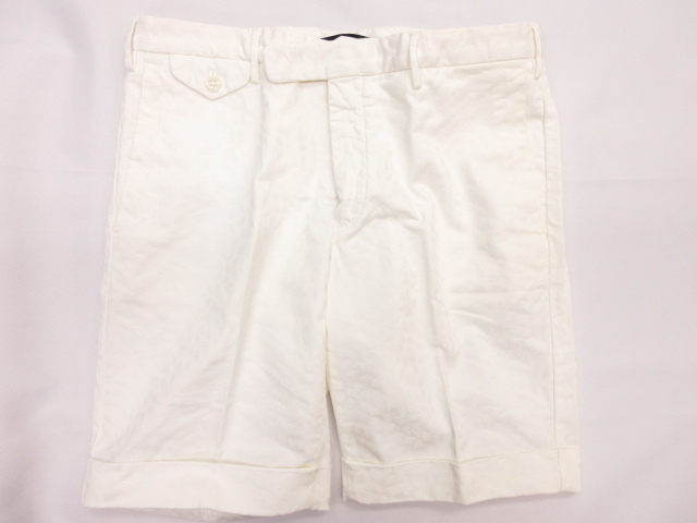超美品【インコテックス INCOTEX】HIGH COMFORT コットン ハーフ ショート パンツ (メンズ) size48 ホワイト 微光沢 □15MP6120□