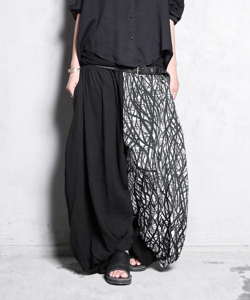 ♡パドカレ♡サルエルパンツ　美品 □パドカレ pas de calais *サルエルパンツ*36ストレッチイージー黒