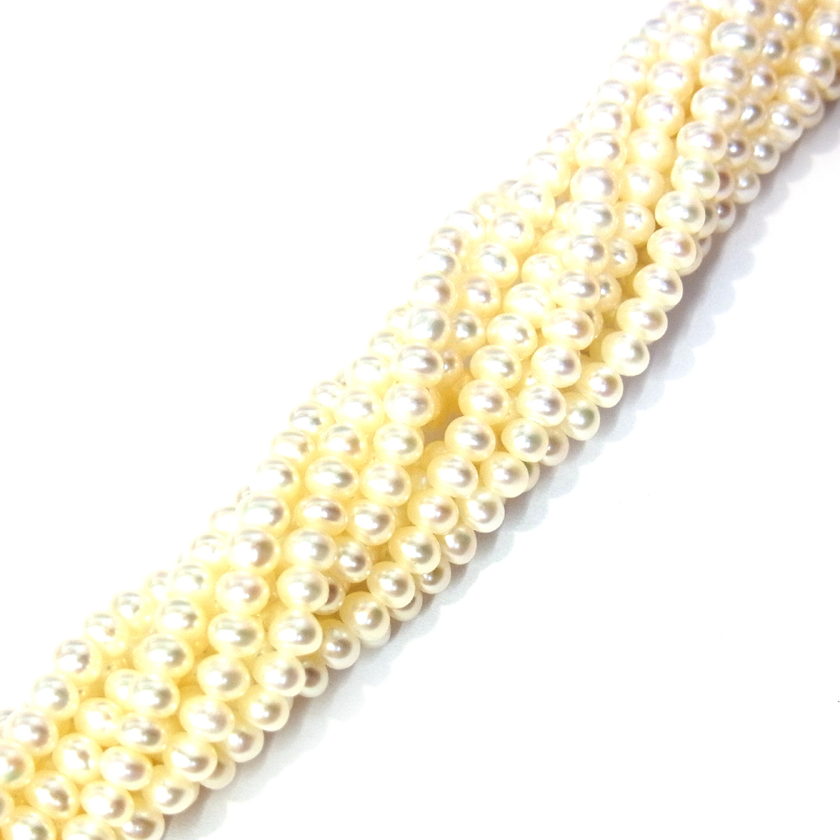 淡水パールネックレス 10連 925 シルバー パール径 約3.3mm 全長約48.0cm