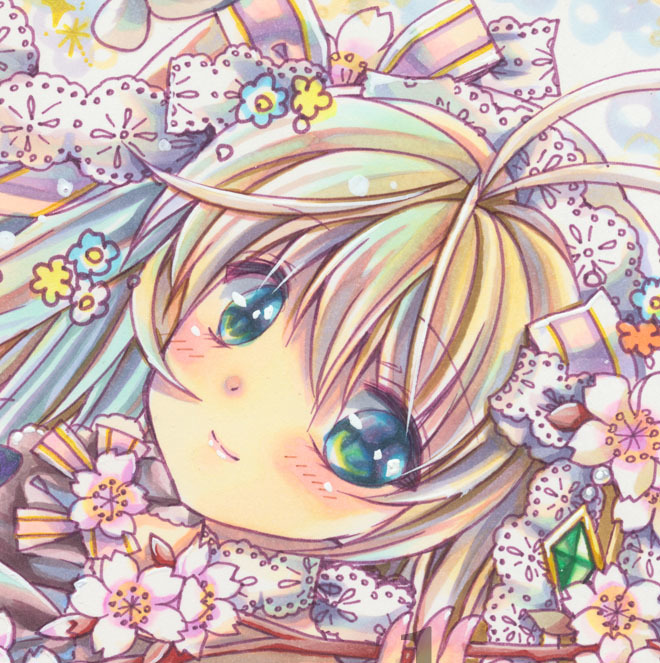 手描きイラスト オリジナル 桜 春 ☆A4