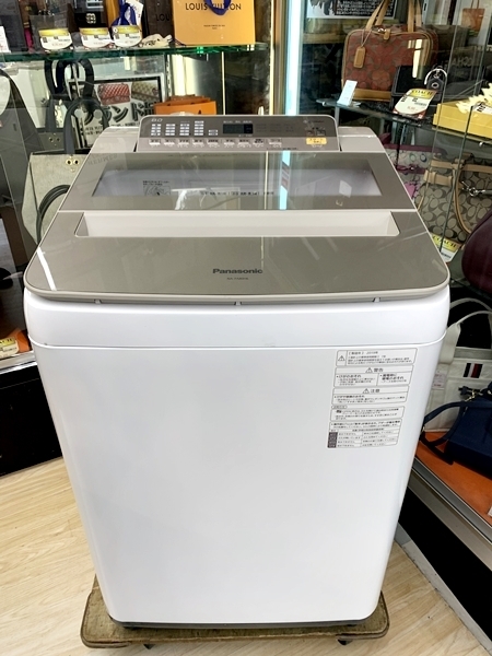 美品 Panasonic パナソニック 全自動洗濯機 NA-FA80H6 8kg 2019年製 パワフル滝洗いコース 泡洗浄 動作良好品 店頭引取OK！！！！