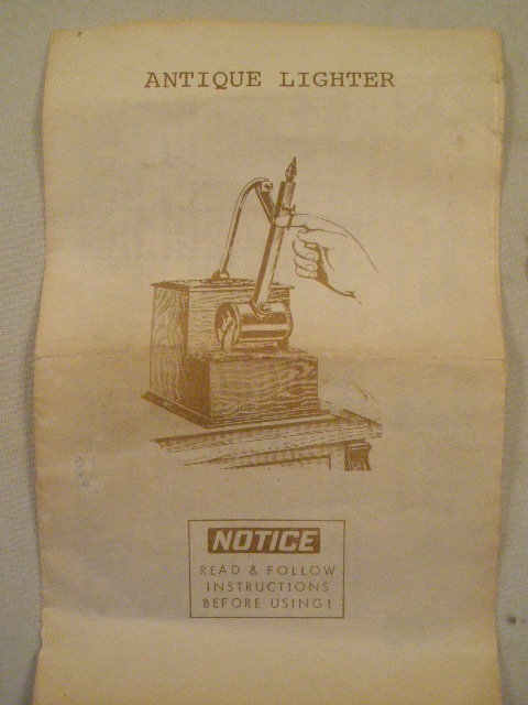 卓上型ライターANTIQUE LIGHTER USA ジャンク品　説明書付き　Handcraftedn the USA _7