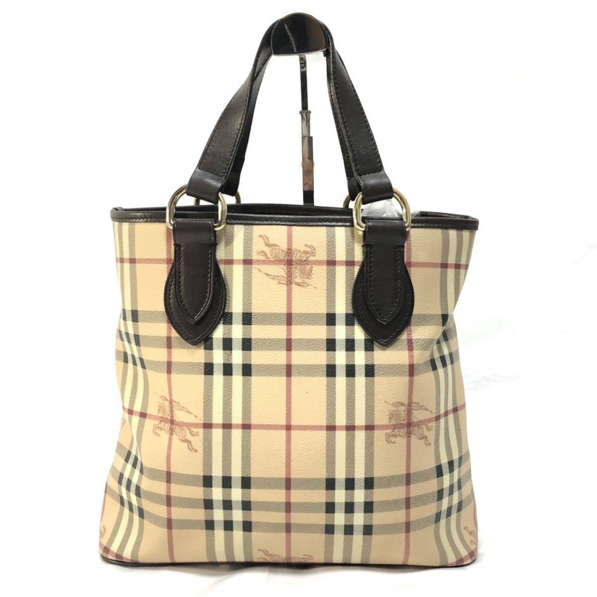 極美品】バーバリー BURBERRY トート ハンドバッグ ノバチェック PVC 