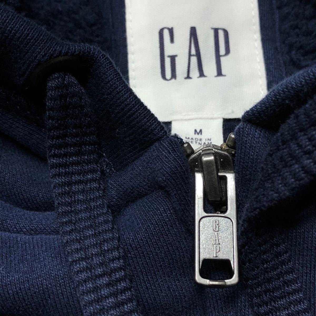 新品 未使用【GAP】ギャップ デカロゴ 裏起毛 ボア フルジップ 
