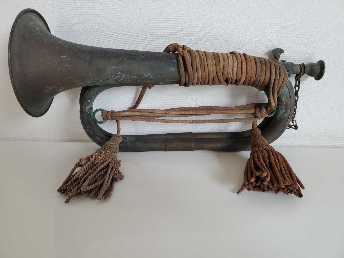 旧日本軍 軍隊ラッパ レトロ 希少 蔵出美品旧日本軍 軍隊ラッパ 突撃