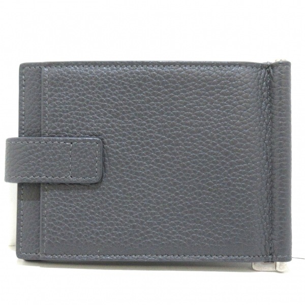 サンローラン ダークグレー レザー マネークリップ サンローラン ダークグレー レザー マネークリップ