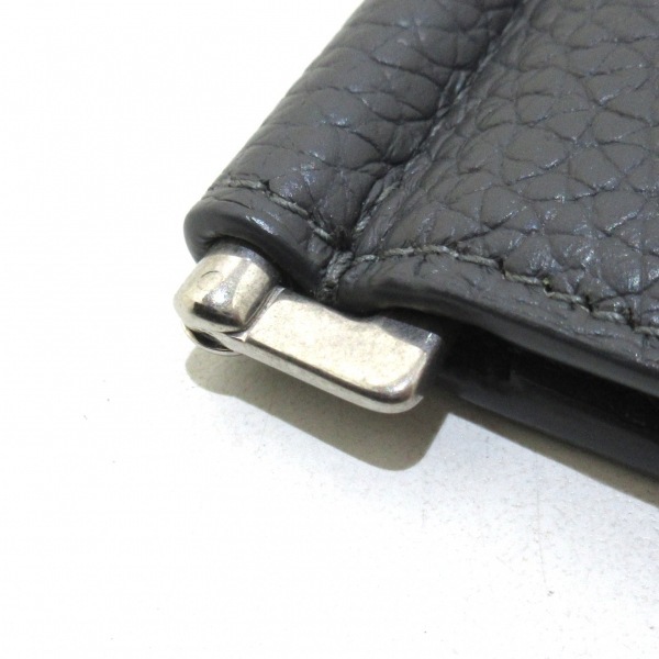 サンローラン ダークグレー レザー マネークリップ