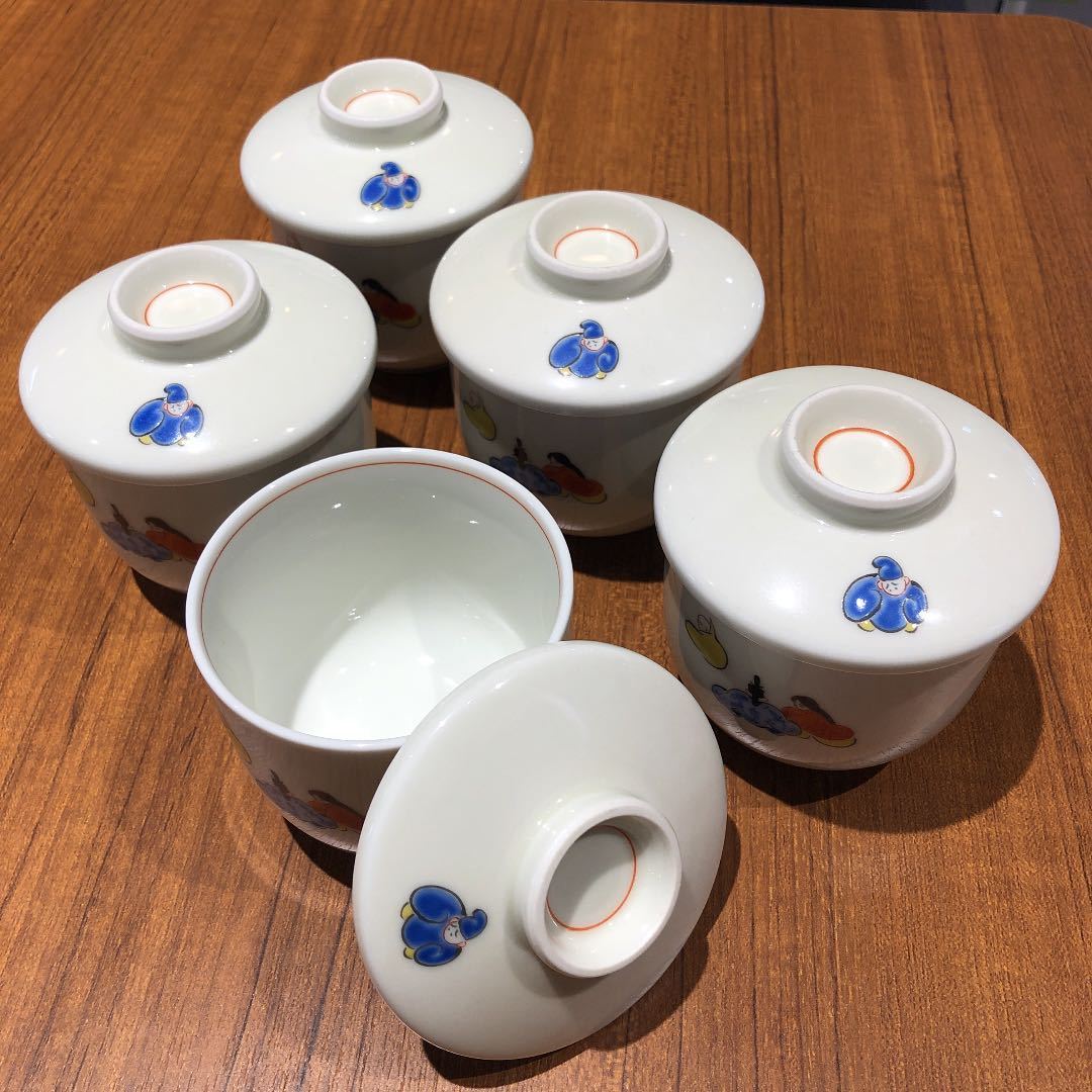 送料無料〉深川製磁 六歌仙 茶碗蒸し フリーカップ 小鉢 コップ 蕎麦