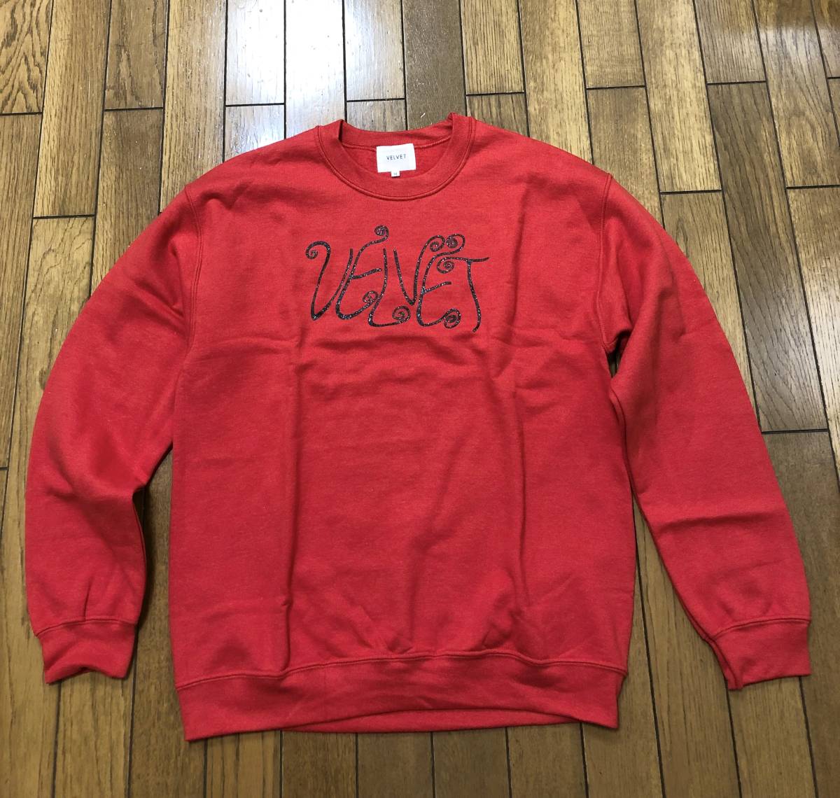 新品 限定 ネペンテス × E-WAX. × VELVET スエット レッド サイズM 検 ラメ エーアイイー AIE ロゴ NEEDLES ニードルズ 下北沢