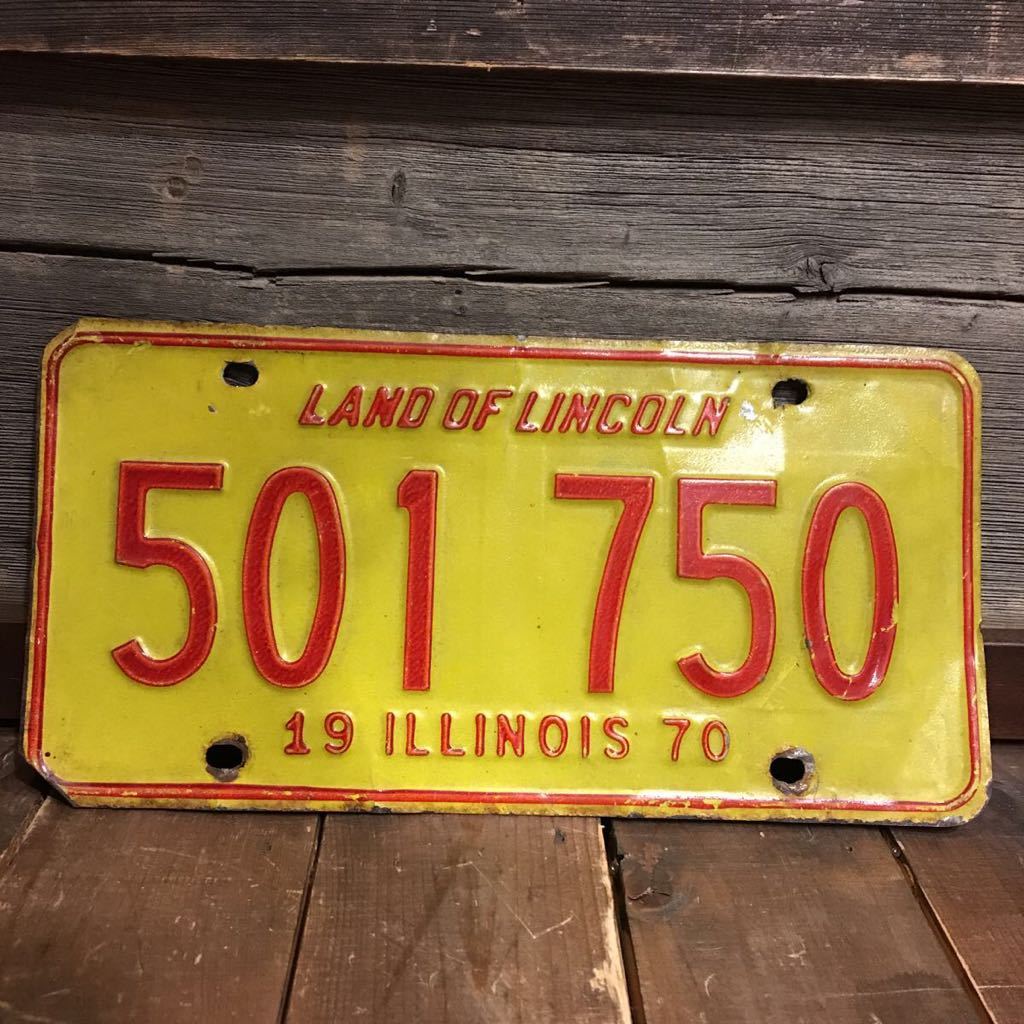 70年代 アメリカ ナンバープレート イリノイ州 実物 当時物 ビンテージ 旧車 インテリア ライセンスプレート 501 750 雑貨 売買されたオークション情報 Yahooの商品情報をアーカイブ公開 オークファン Aucfan Com