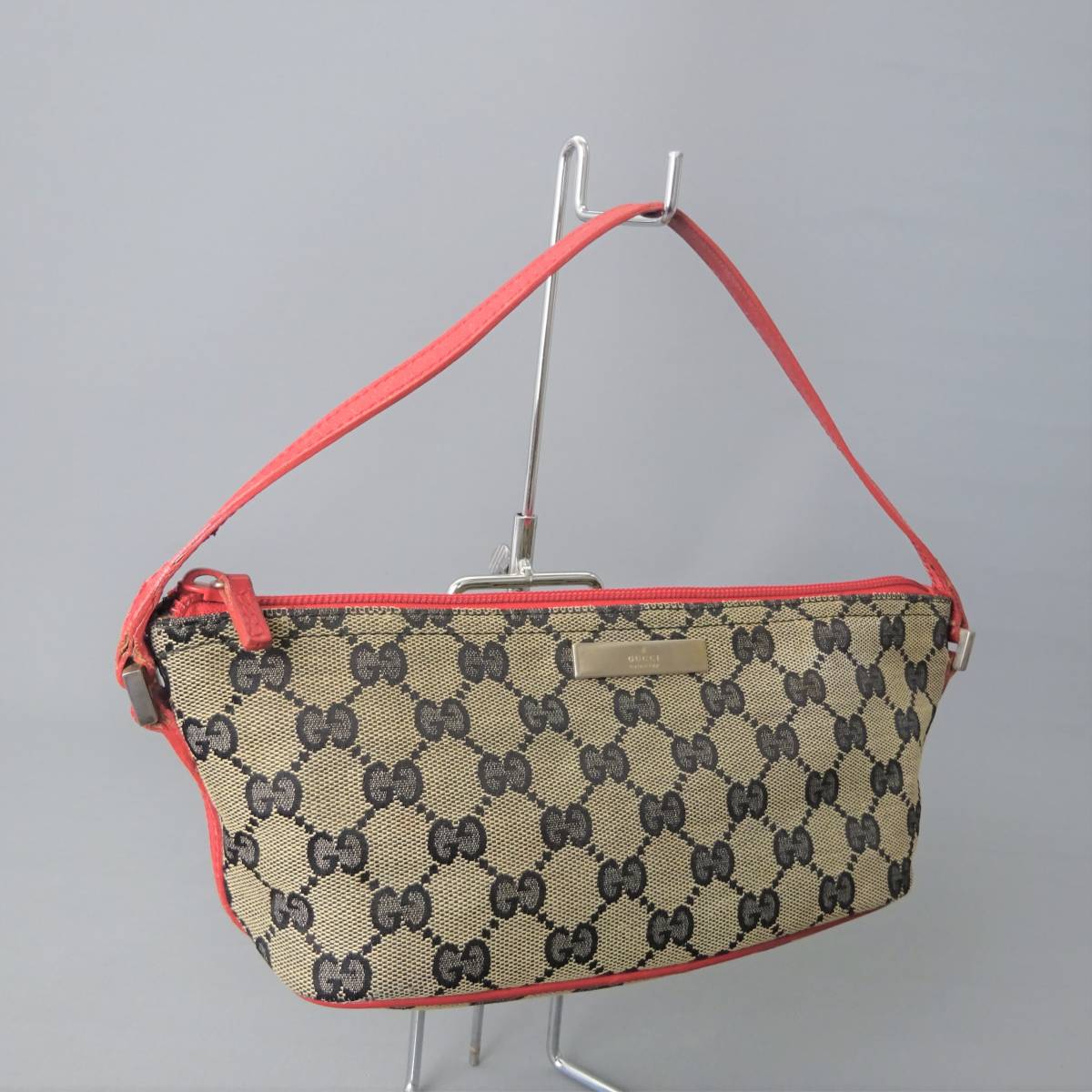 レザー グッチ GGキャンバス GUCCI ベージュ アクセサリーポーチ 
