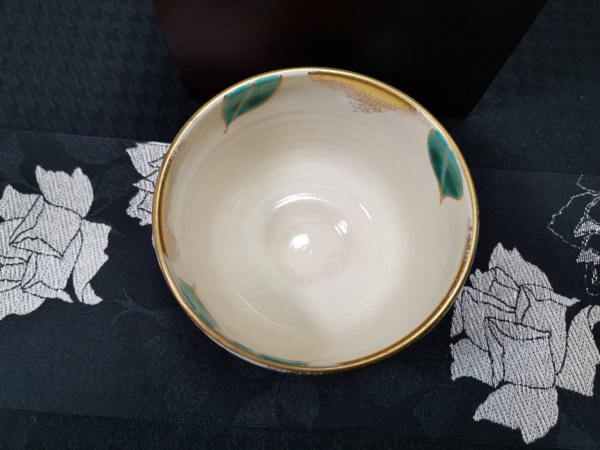 香蘭社　椿模様 抹茶茶碗_6