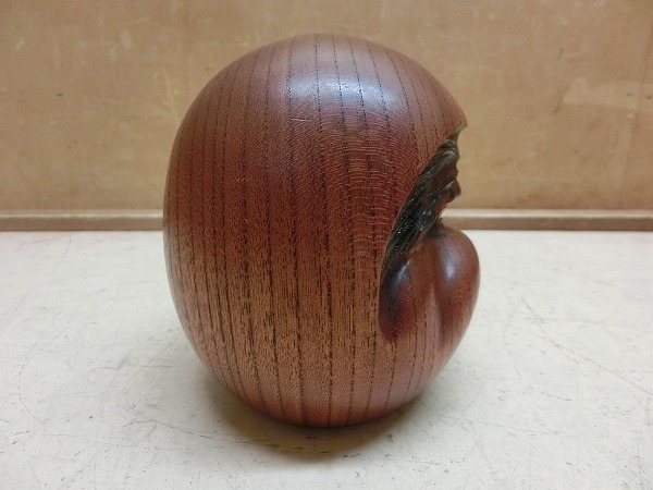 6ZはS 福達磨 飛騨高山 欅一刀彫 だるま ダルマ 清山作 天然木 漆
