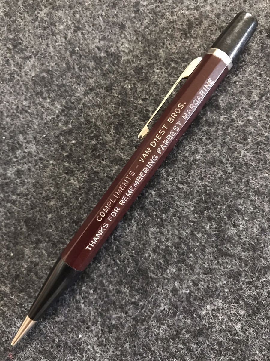 ヴィンテージ VINTAGE ビンテージ 回転式 繰出 シャーペン Autopoint オートポイント USA COMPLIMENT-VAN マーガリン 10角 当時物 ツートン