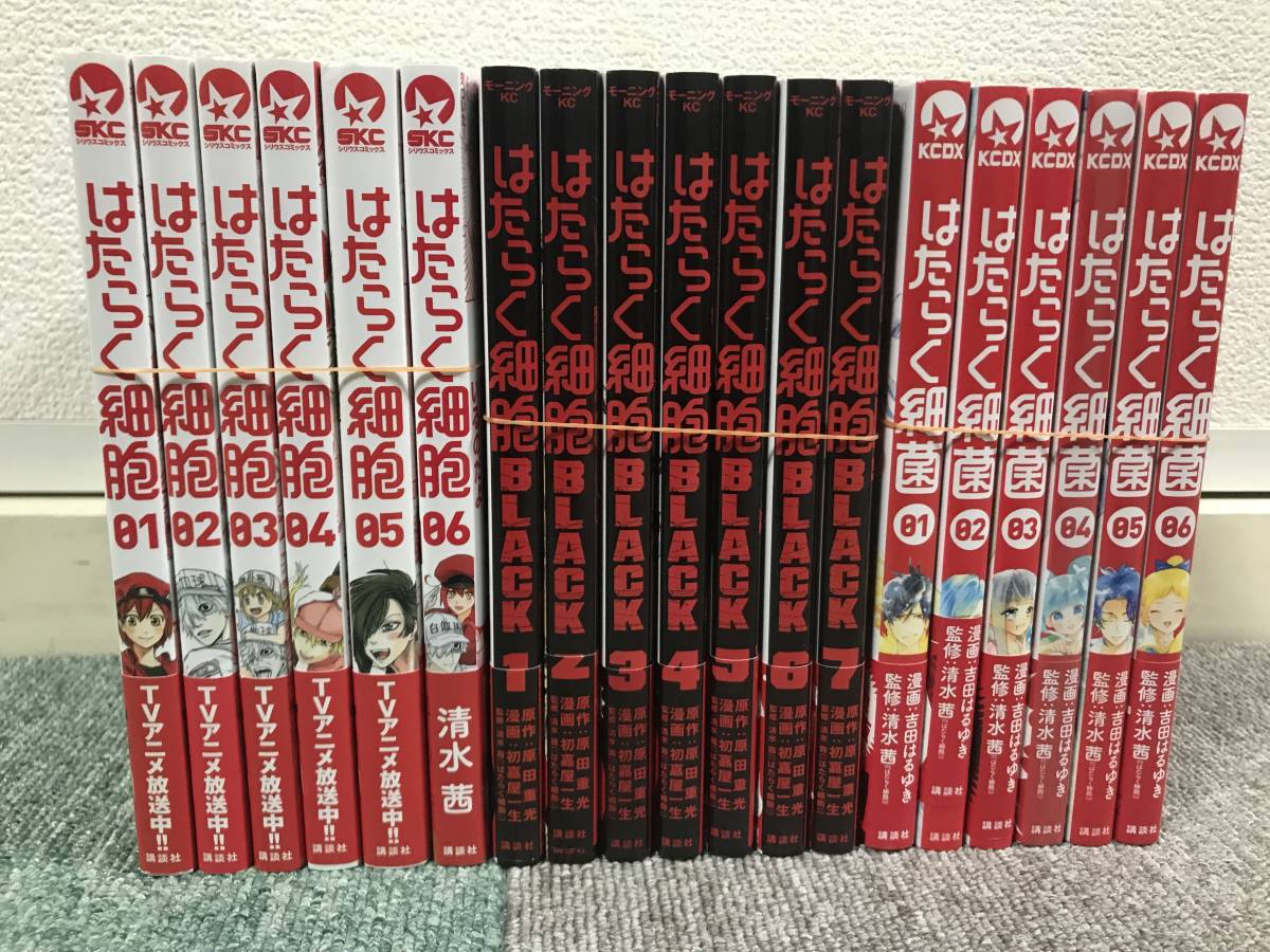 はたらく細胞 1 6巻 はたらく細胞 Black 1 7巻 はたらく細菌 1 6巻 4巻は シュリンク付 計19冊 全巻セット 売買されたオークション情報 Yahooの商品情報をアーカイブ公開 オークファン Aucfan Com